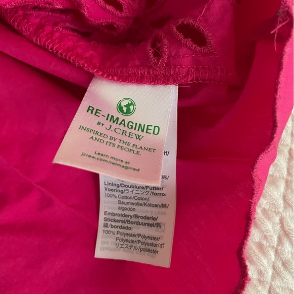 J.Crew Pink Mockneck Cotton Poplin with Embroidered Eyelet- - Picture 8 of 16